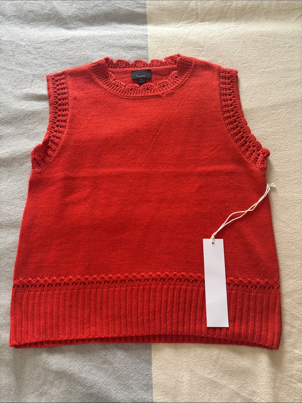 NWT Lumiere Bright Red Sleeveless Knit Top